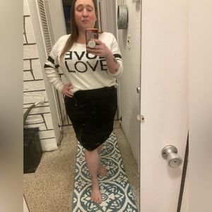 Torrid size 2 Love sweater.  Cute and flattering!